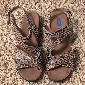 Wolky Brown Sandals with Crisscross Straps
